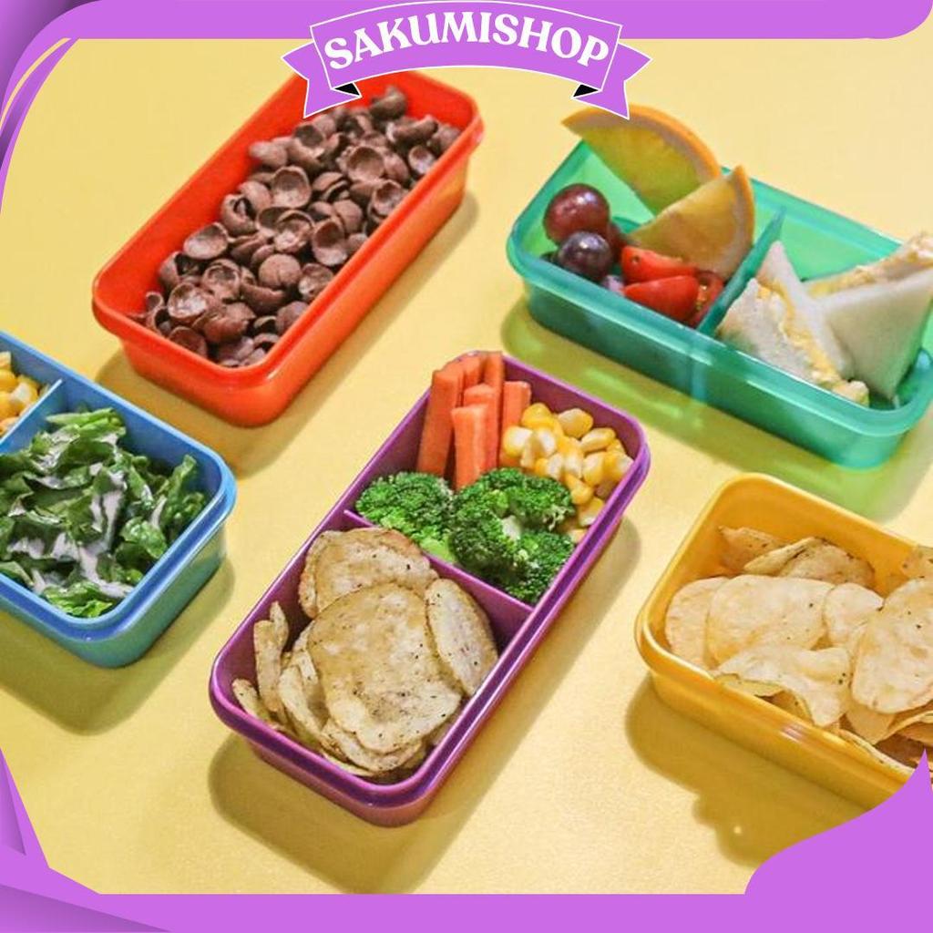 kubox kotak makan rectanguler with divider/lunch box Cod