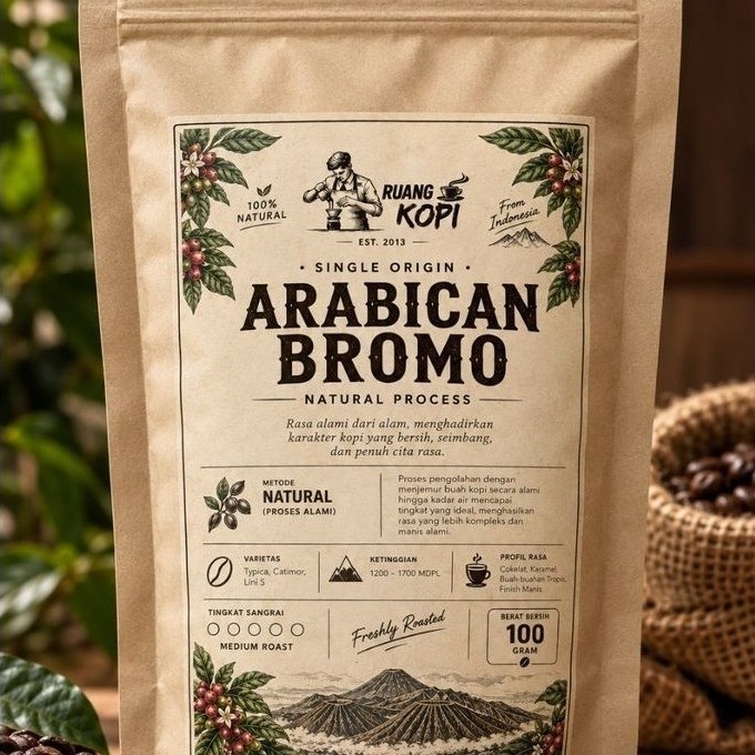 Kopi Arabica Bromo 100% Arabica Natural Process – Ruang Kopi