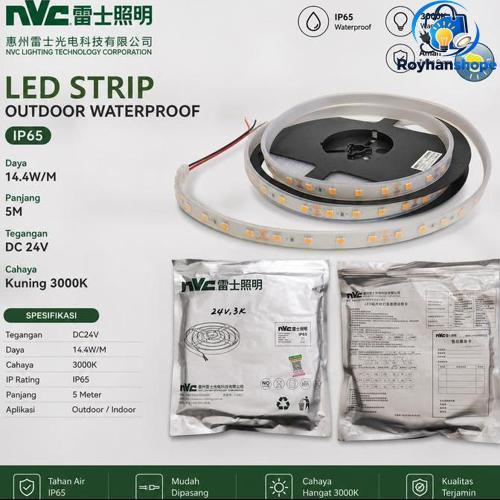 NVC LED Strip Outdoor Waterproof IP65 5 Meter DC24V 14.4W/M Warm White 3000K