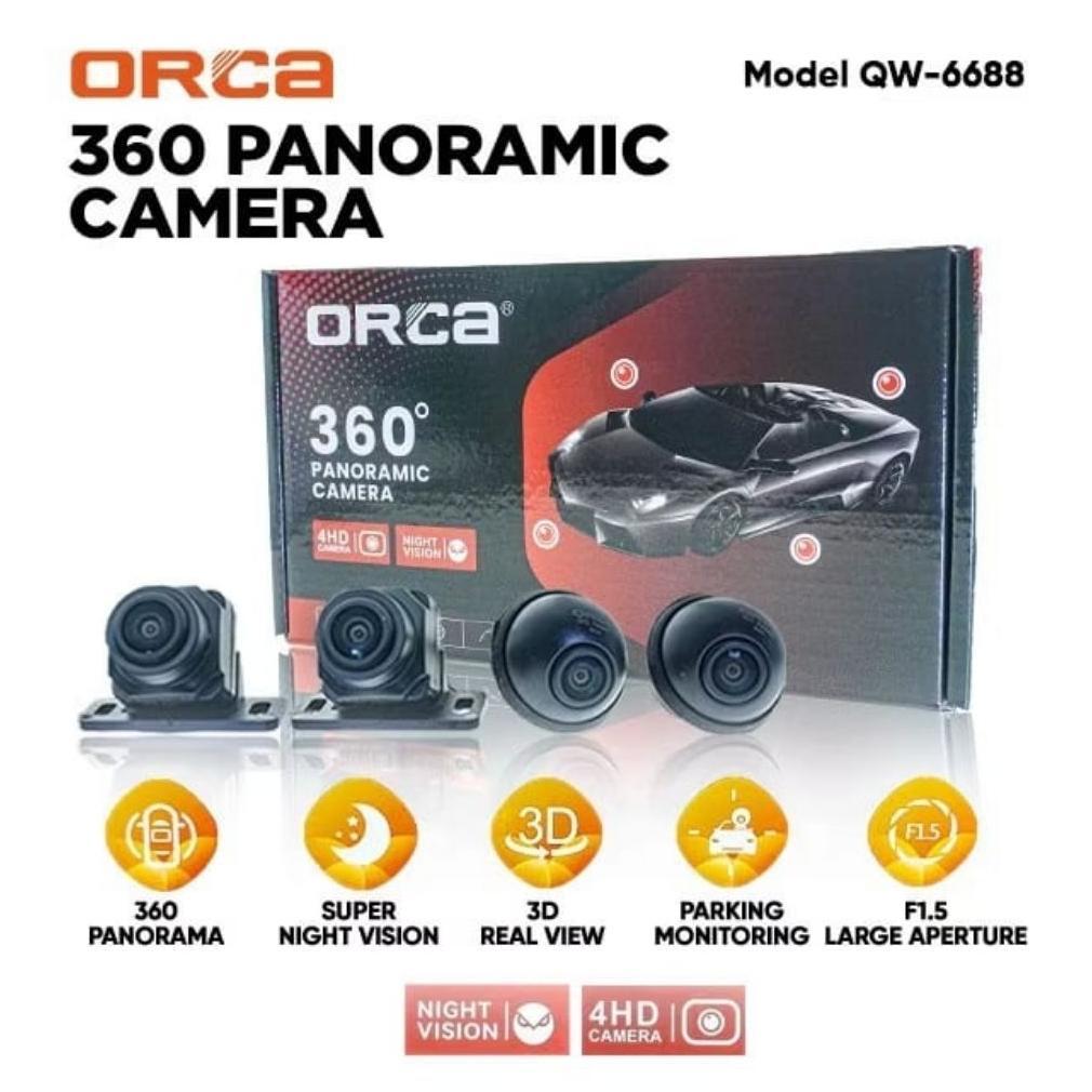 Kamera 360 3D PANORAMIC Mobil ORCA QW-6688 4HD Night Vision Camera 360 D 360Derajat Derajat QW6688 Q