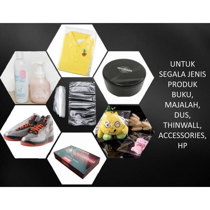 Windigarisna - Pof Plastik Segel Shrink Tipis Potongan Kantong Segel Dus, Buku, Majalah, Hp Polos Tr