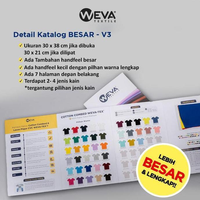 DESFYA11 - BUKU KATALOG BAHAN KAIN COTTON COMBED PREMIUM LEBIH BESAR DAN LENGKAP