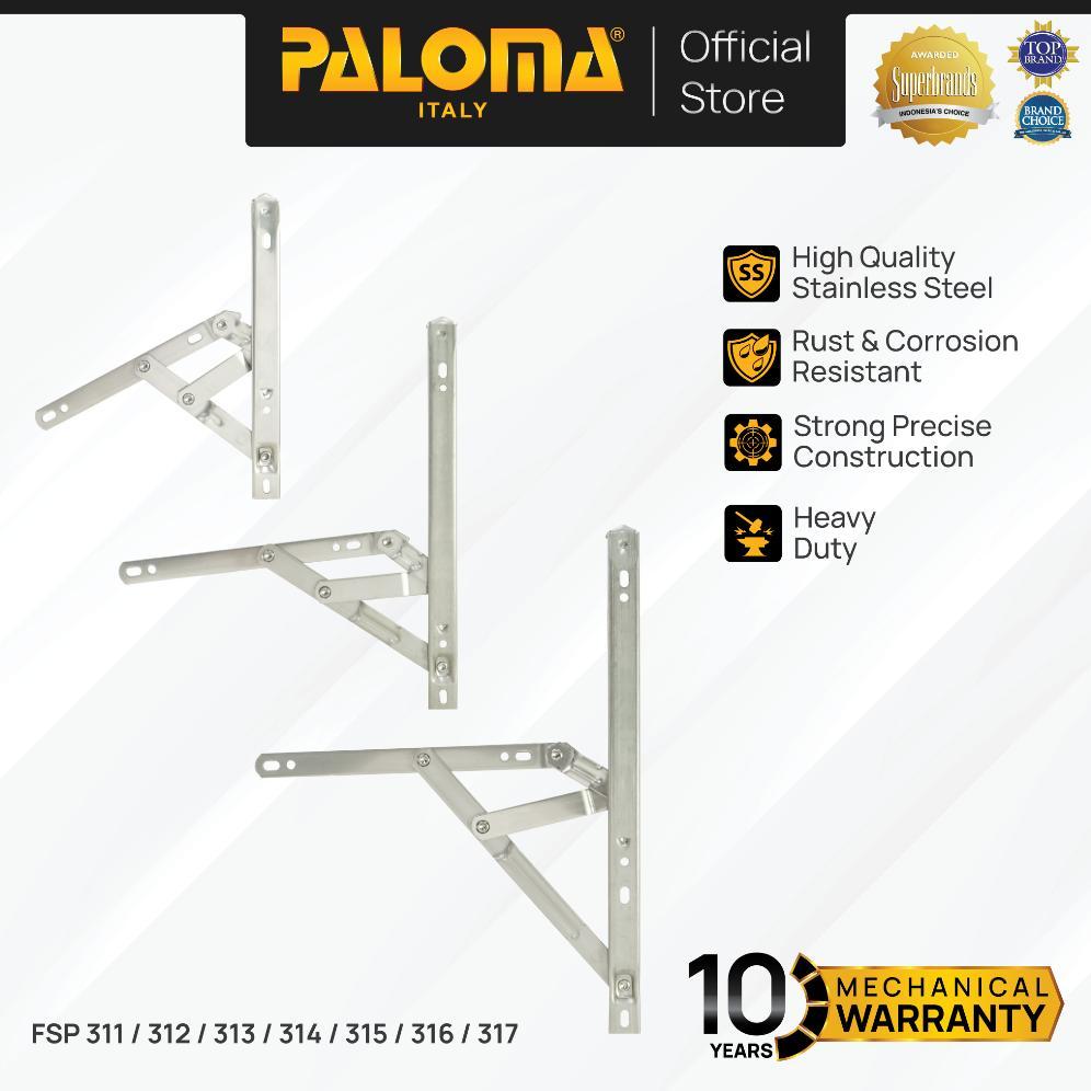 ms PALOMA Engsel Jendela Casement Window Friction Stay Stainless Steel Chrome Krom Silver Grey Abu F