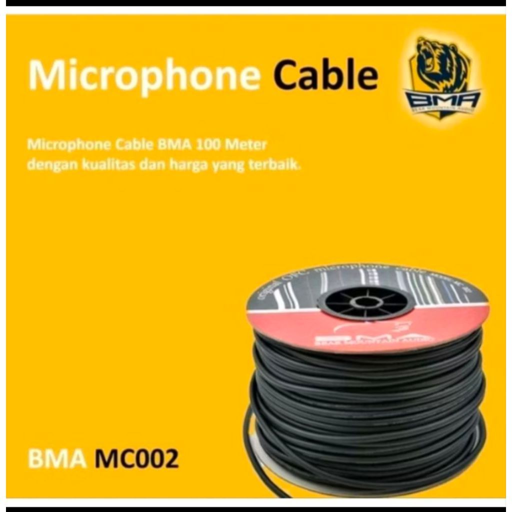 KABEL MIC MICROPHONE BMA MC 002 1 ROLL 100 METER KABEL MIC BMA 1 ROL
