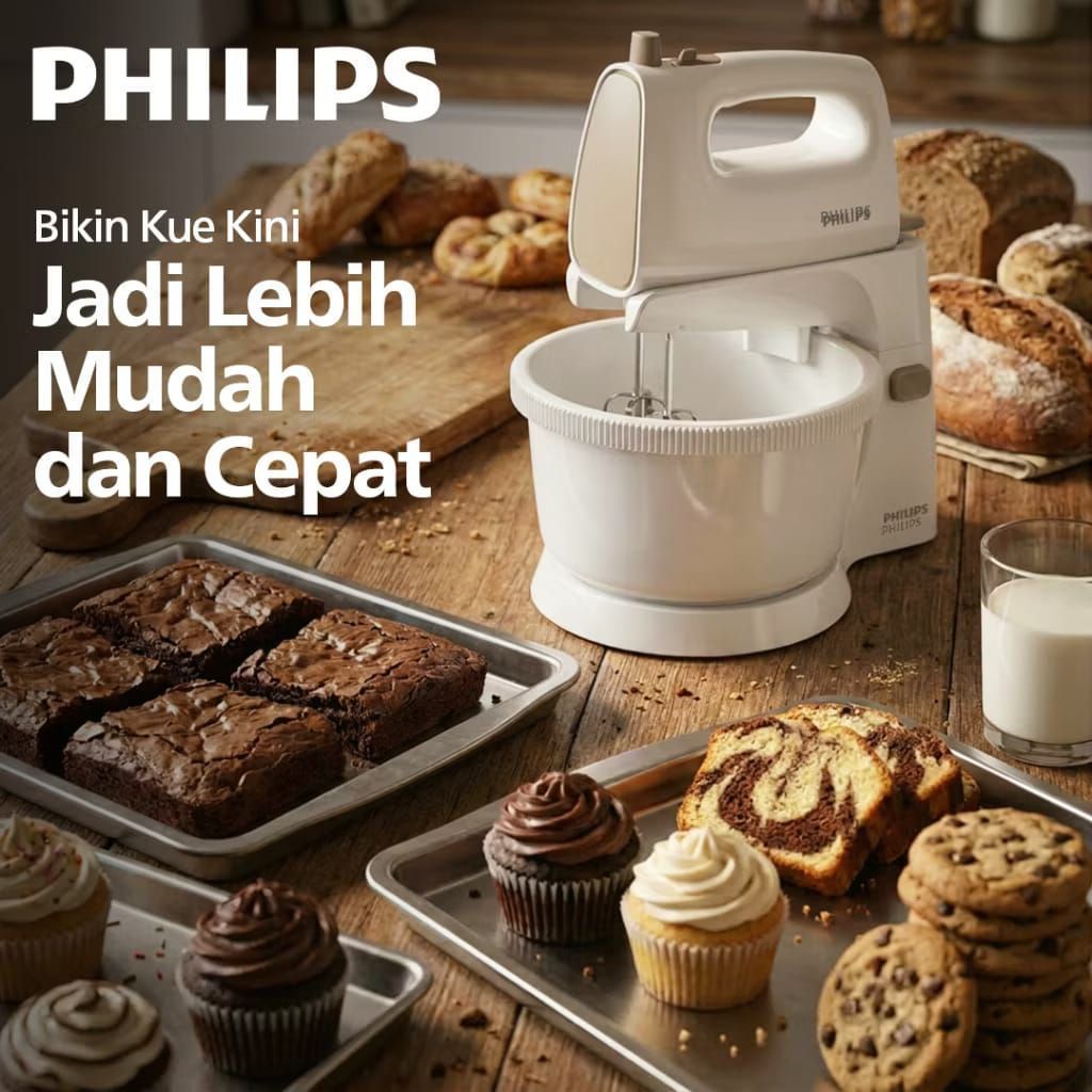 Philips HR1559 Mixer Duduk dengan 5 Kecepatan dan Turbo