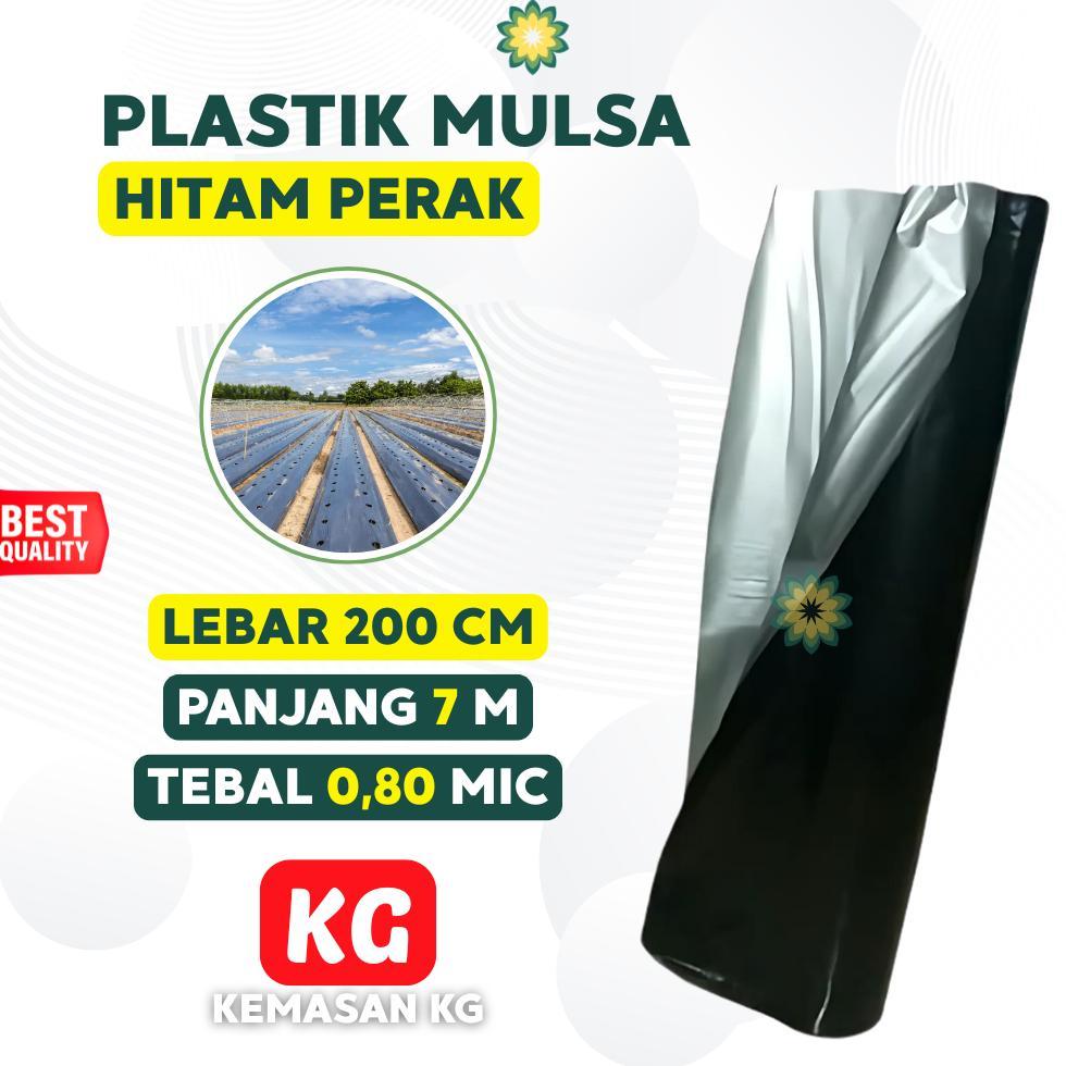 Plastik Mulsa 200 Cm Tebal 0.80 mm Mulsa Hitam Perak