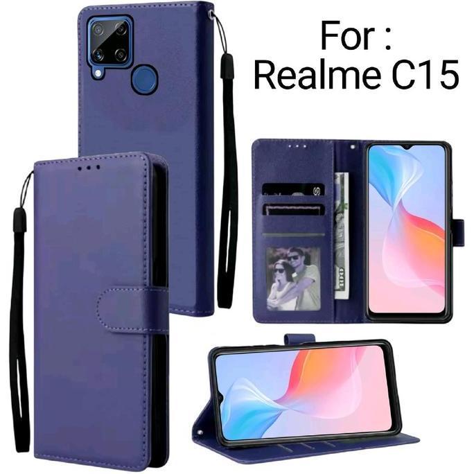 DV334 - Flip Cover Untuk REALME C15 / Flip Case REALME C15 / Case Flip REALME C15 / Flip Leather REA