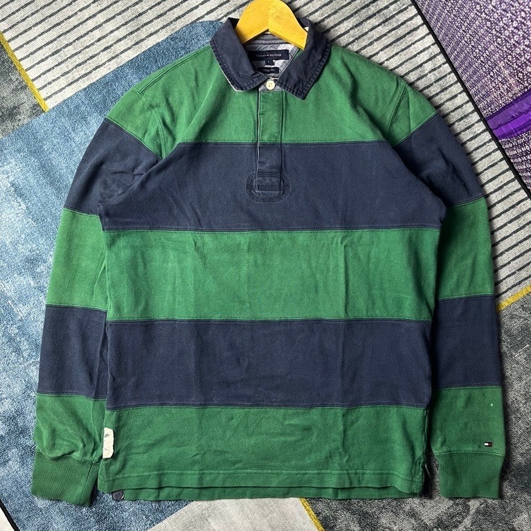 POLO RUGBY T0MMY HILF1G3R STRIPE GREEN SECOND