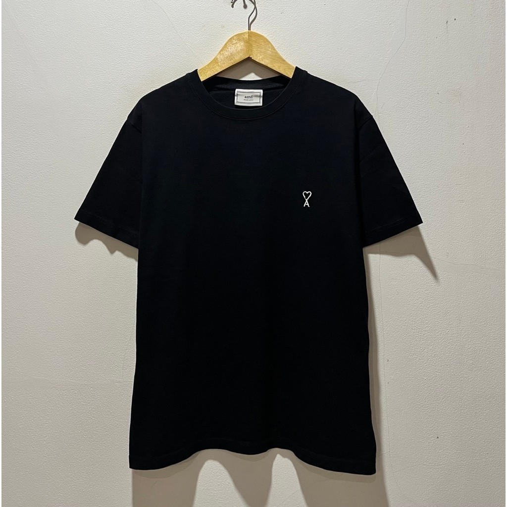 Tshirt AMI Alexandre Mattiussi Chain Heart Logo Black / Kaos AMI