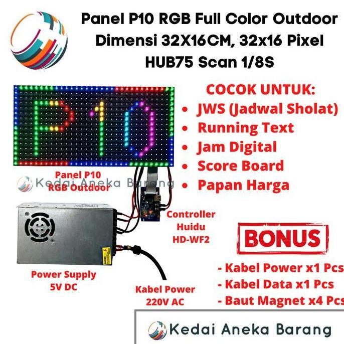 PANEL MODULE MODUL LED P10 RUNNING TEXT SMD RGB OUTDOOR TEXT ONLY
