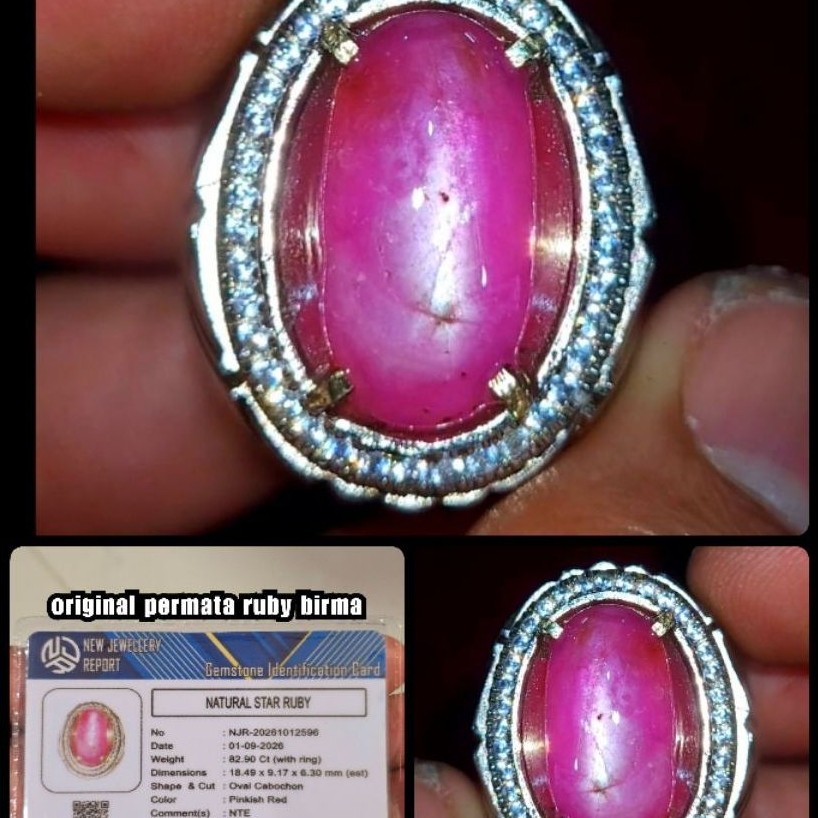 permata ruby star delima burma belang koi patkwa NTE ya + memo lab