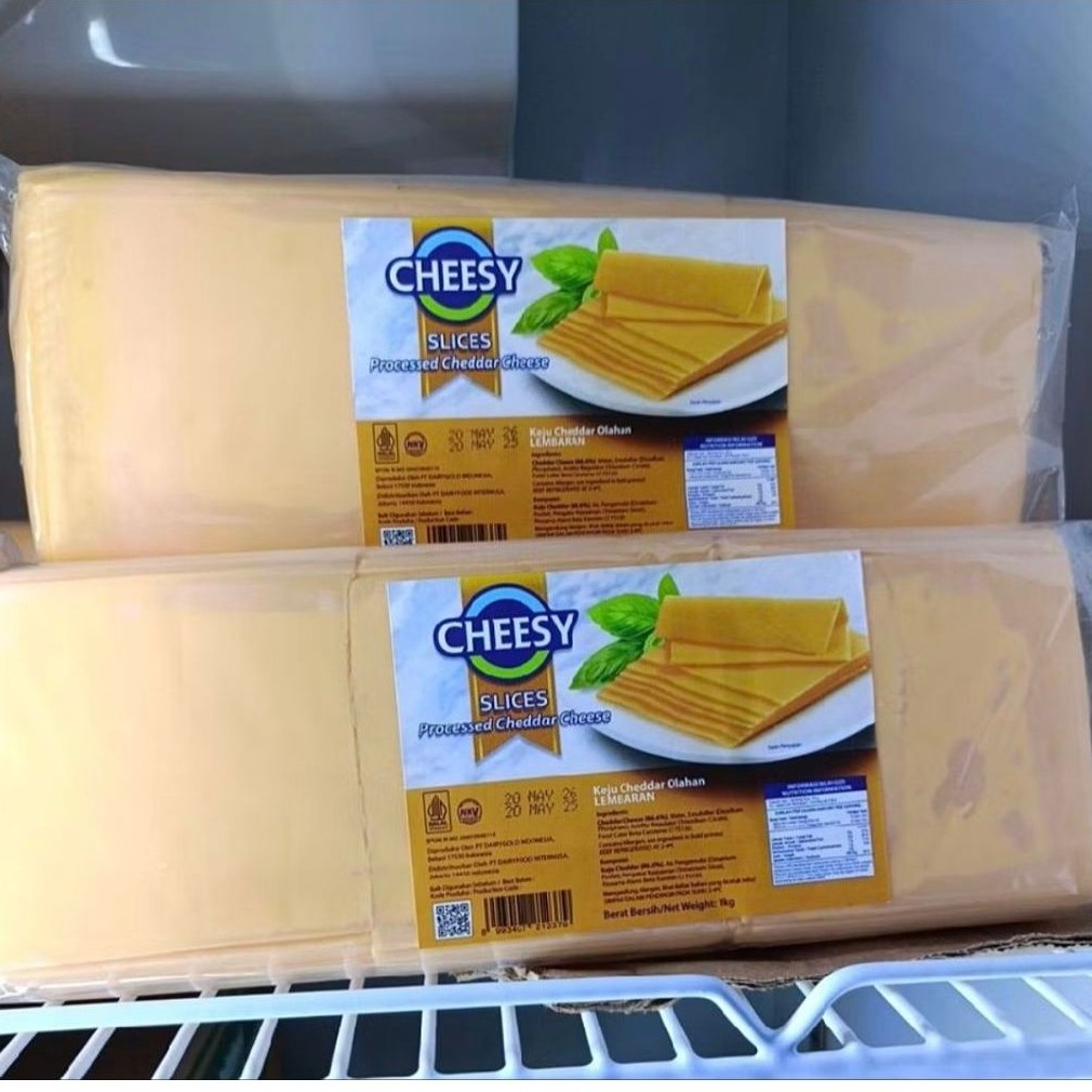 CHEESY SLICE CHEDDAR / KEJU SLICE BURGER/ KEJU CHEDDAR SLICE  KEMASAN 1KG