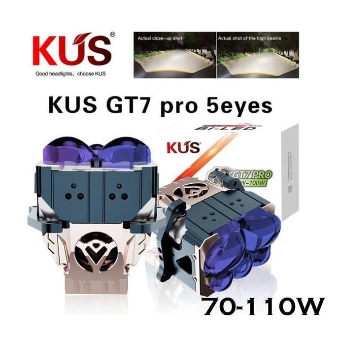 KUS GT7 PRO LAMPU BILED PROJECTOR 3 INCH LASER 5 MATA TITIK BI LED BLUELENS 110W MOBIL MOTOR