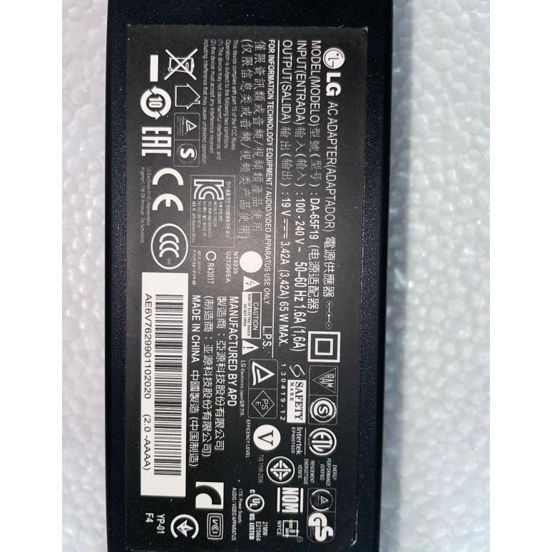 New adaptor TV LG 19V 3,42A - Adaptor LG 19V 3,42A Original