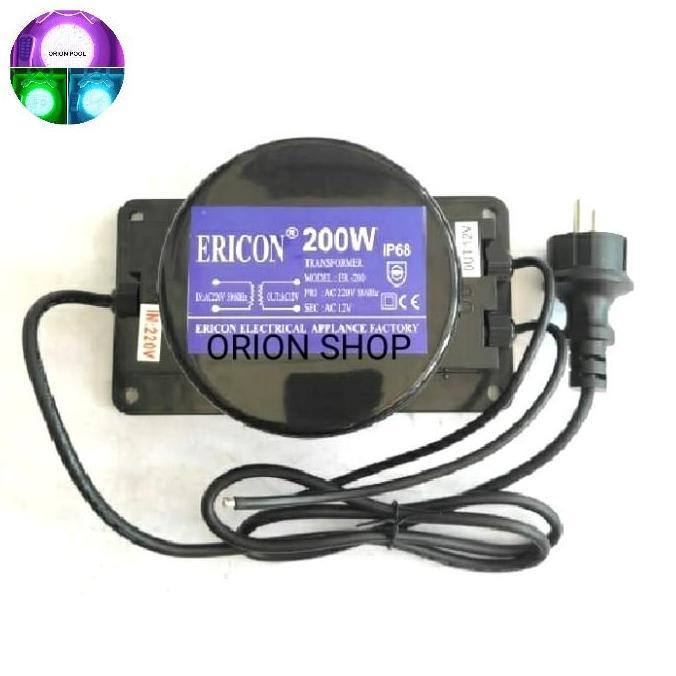 TERBARU - TRAFO LAMPU KOLAM RENANG ERICON 200W - AC 12V IP 68