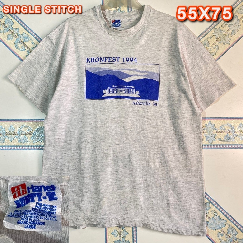 Kaos second Vintage Hanes 1994 Single Stitch Abu - Size L