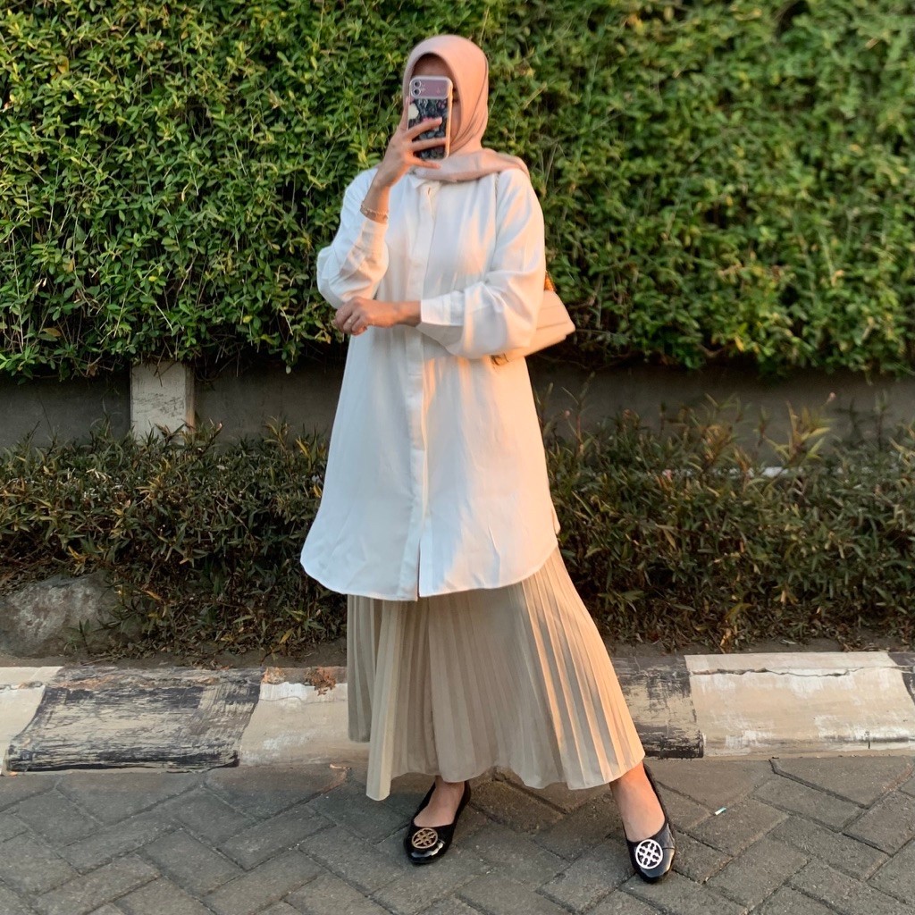 Melia Tunik | Tunik Wanita Remaja Dewasa Model Basic Polos Minimalis Kekinian Bahan Rayon Twill