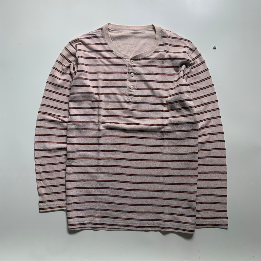 Uniqlo henley stripe tshirt