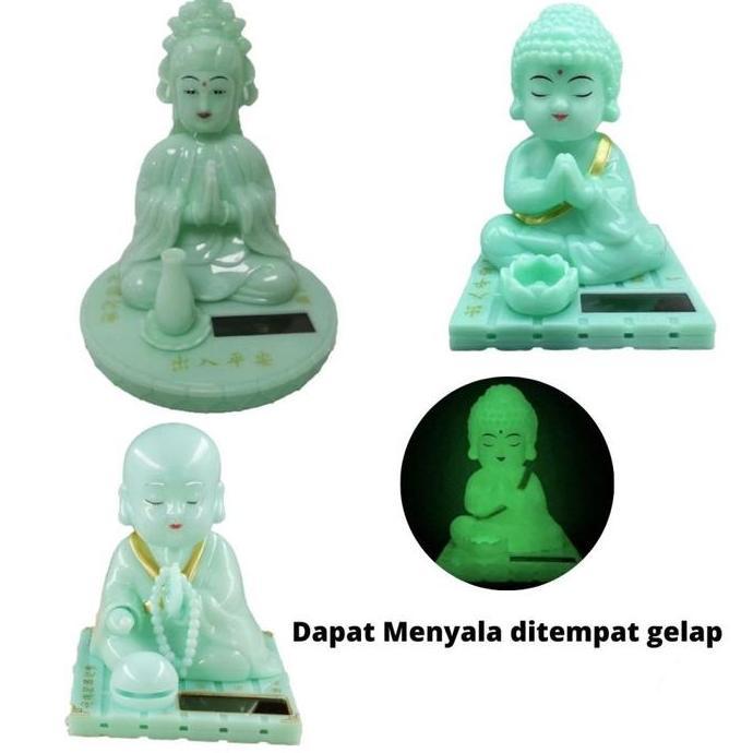 Pajangan Dashboard Mobil Dewa Uang Rejeki/Budha/Ganesha/Kwan Im-Hiasan Solar Power Premium