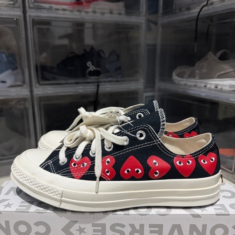 CONVERSE X CDG PLAY LOW MULTI HEART BLACK ORIGINAL