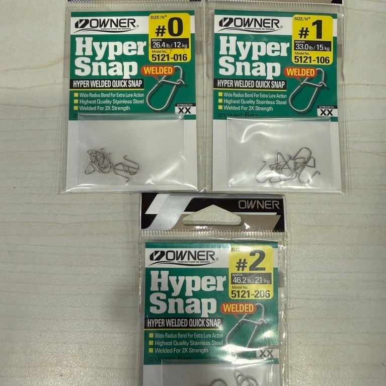 Owner Hyper Snap Welded Snap Fishing Size #0 #1 #2 – Strong Quick Snap Pancing
