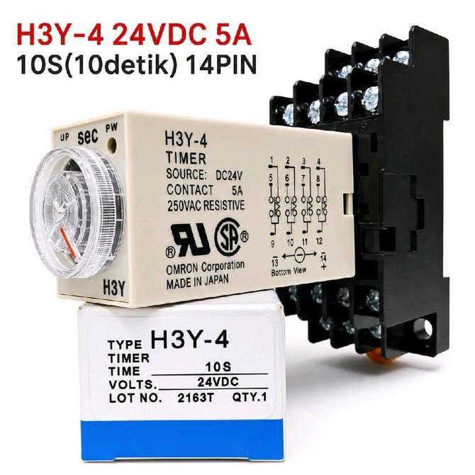 Pilihan - Timer H3Y4 24V Timer H3Y4 10Detik 60Detik Original H3Y4 24Vdc
