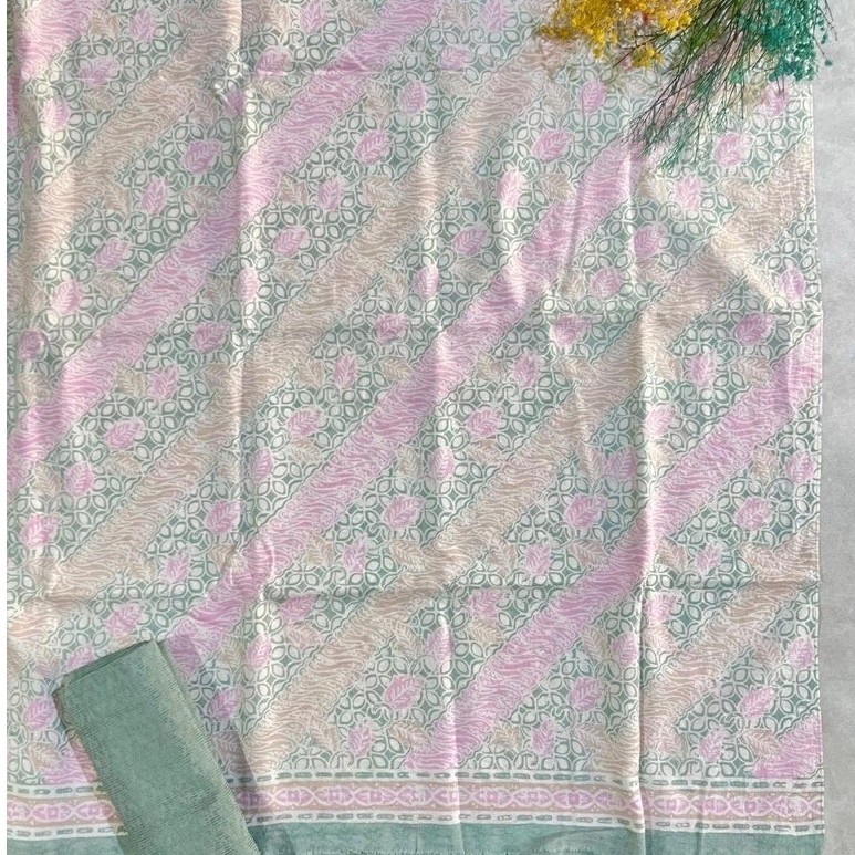 kain batik cap doby pastel apusan set doby polos