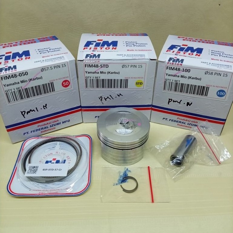 PISTON SEHER SET BORE UP MIO XXB 57/57.5/58 PEN 15 FIM IZUMI
