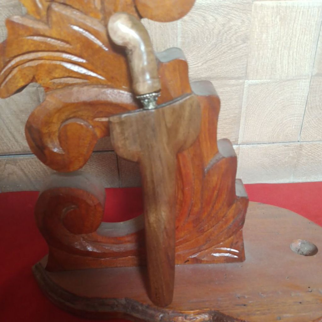 Keris Jimatan Nogo Kikik Jinangkung Luk 3 Sepuh,Pamor  Ngulit Semongko