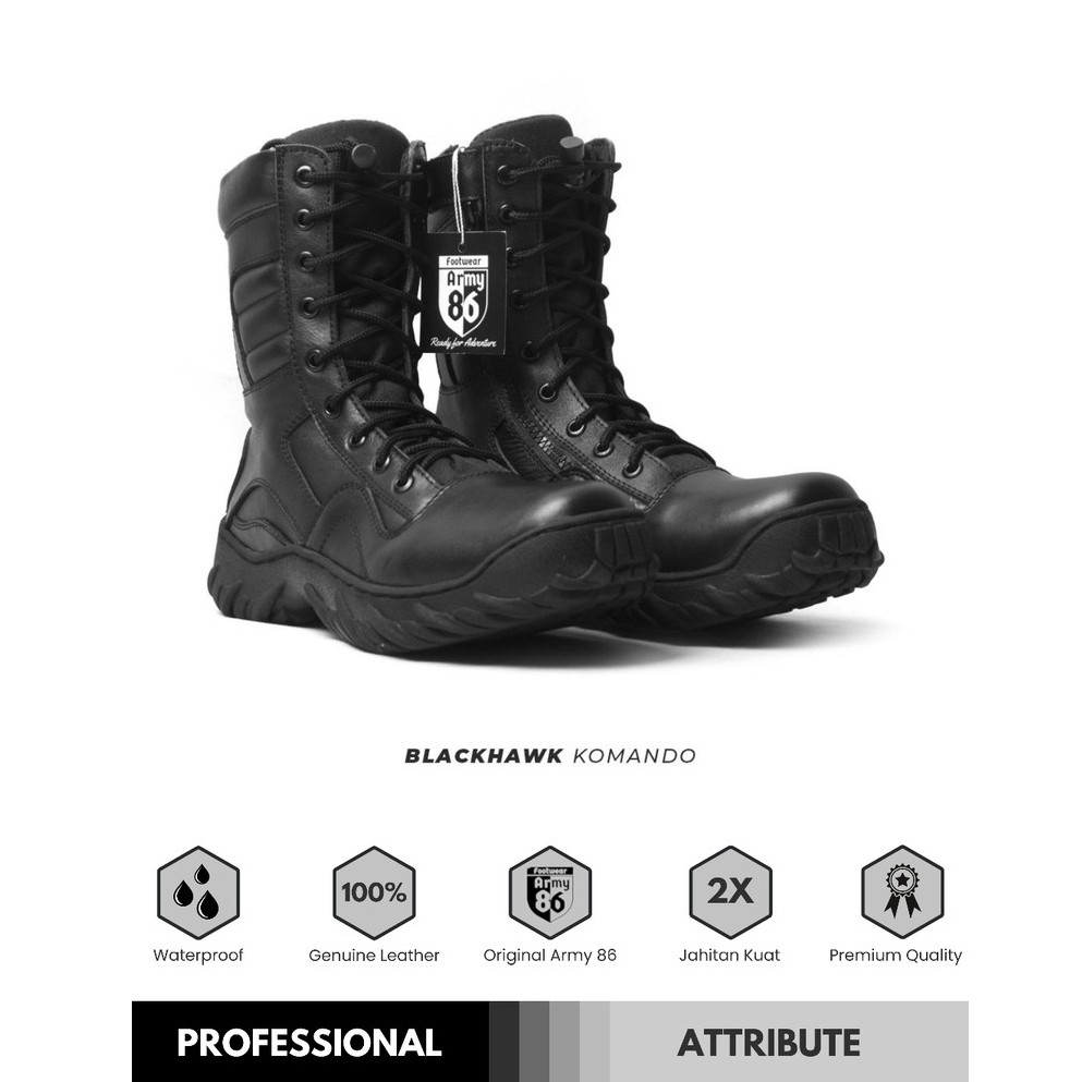 Sepatu PDL Army 86 TNI POLRI - BLACKHAWK COMMANDO