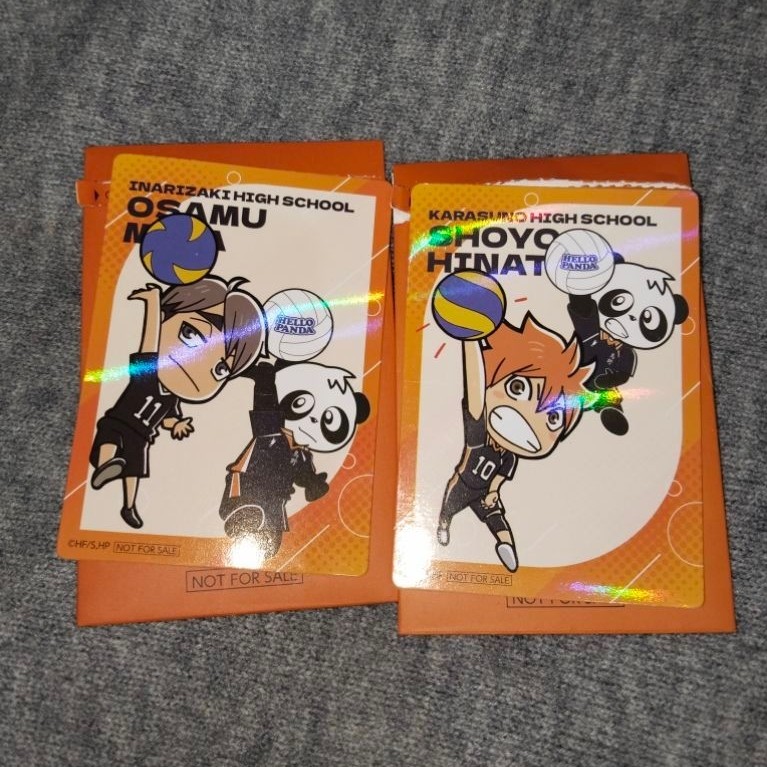 [READY / SELECTED] Photocard Haikyuu x Hello Panda Official Alfamart - Hinata Shoyo / Miya Osamu