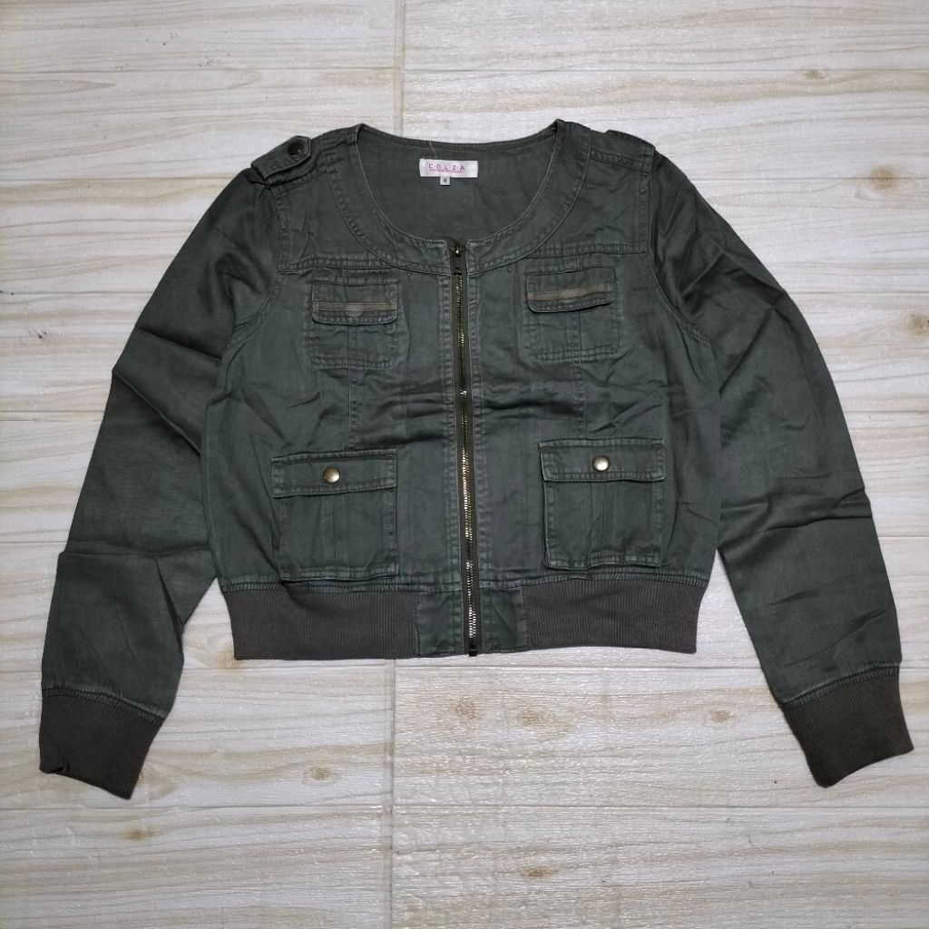 126. Jaket Katun Wanita COLZA  Size M fit S  LD96