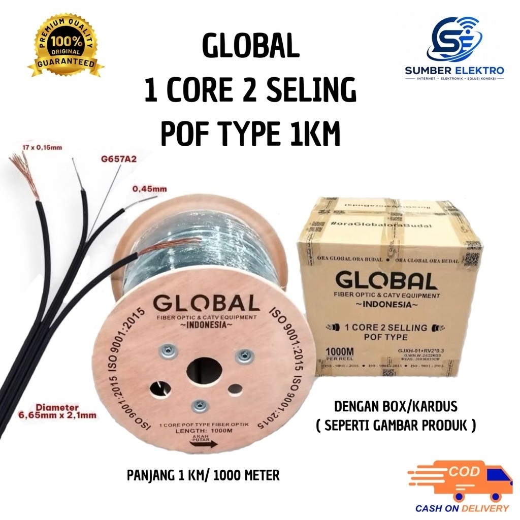 GLOBAL KABEL 1 CORE 2 SELING POWER OVER FIBER (POF)