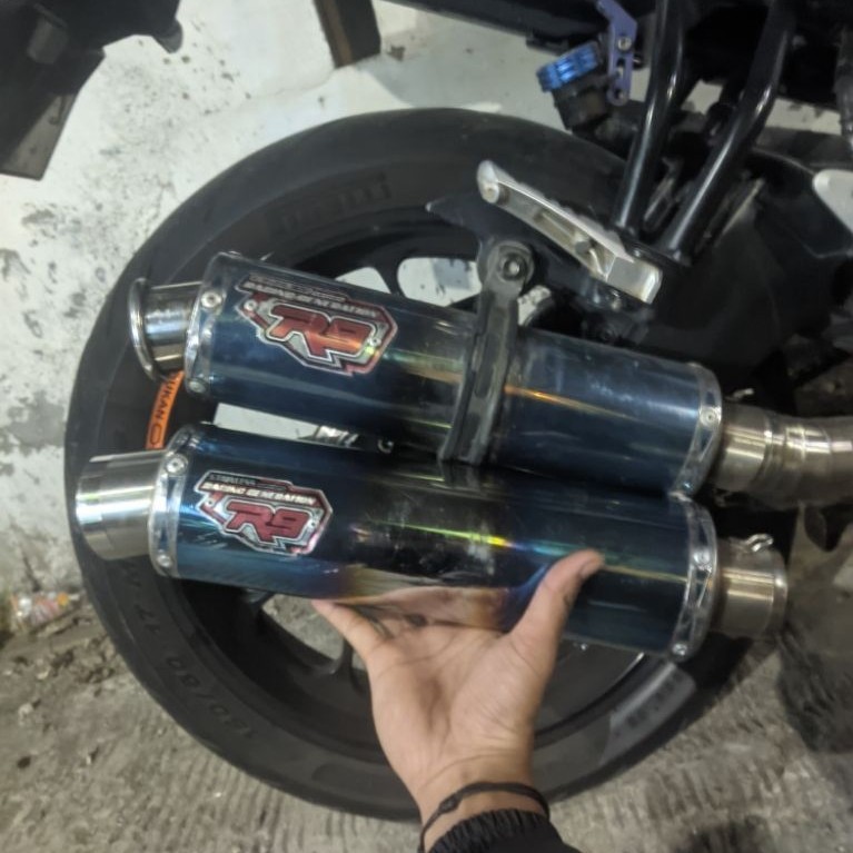 Knalpot original second R9 Mugello Mocin & Monces dan Monoshock original copotan vixion R