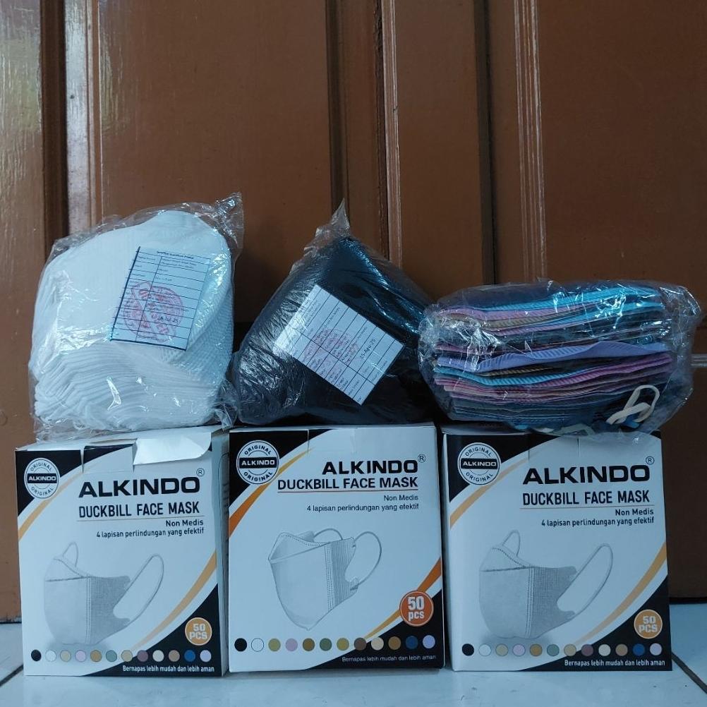KAVELLEWORKS MASKER DUCKBILL EARLOOP ALKINDO DEWASA & ANAK TEBAL 4PLY (4 LAPIS PERLINDUNGAN) SAMARIN
