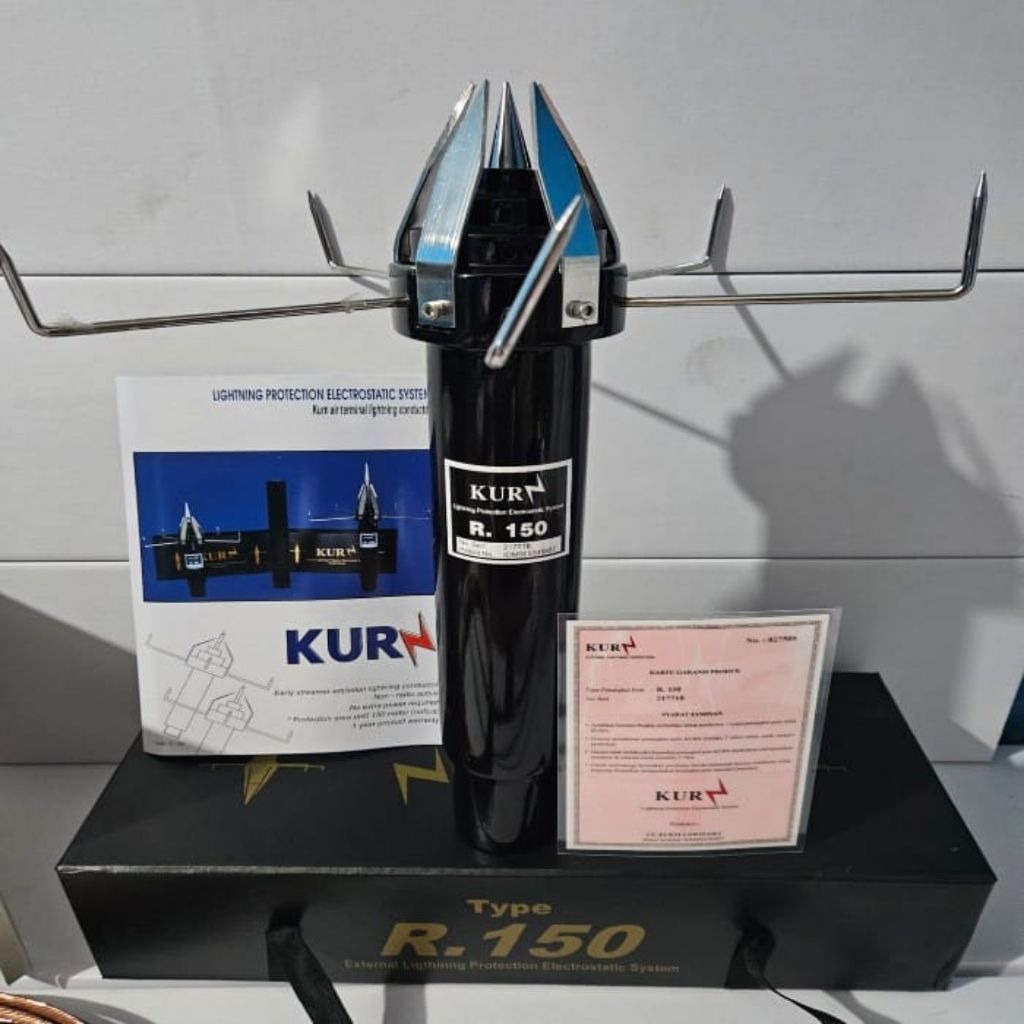 Penangkal Petir KURN R150 Radius 150m Anti Petir Original Tas Hitam