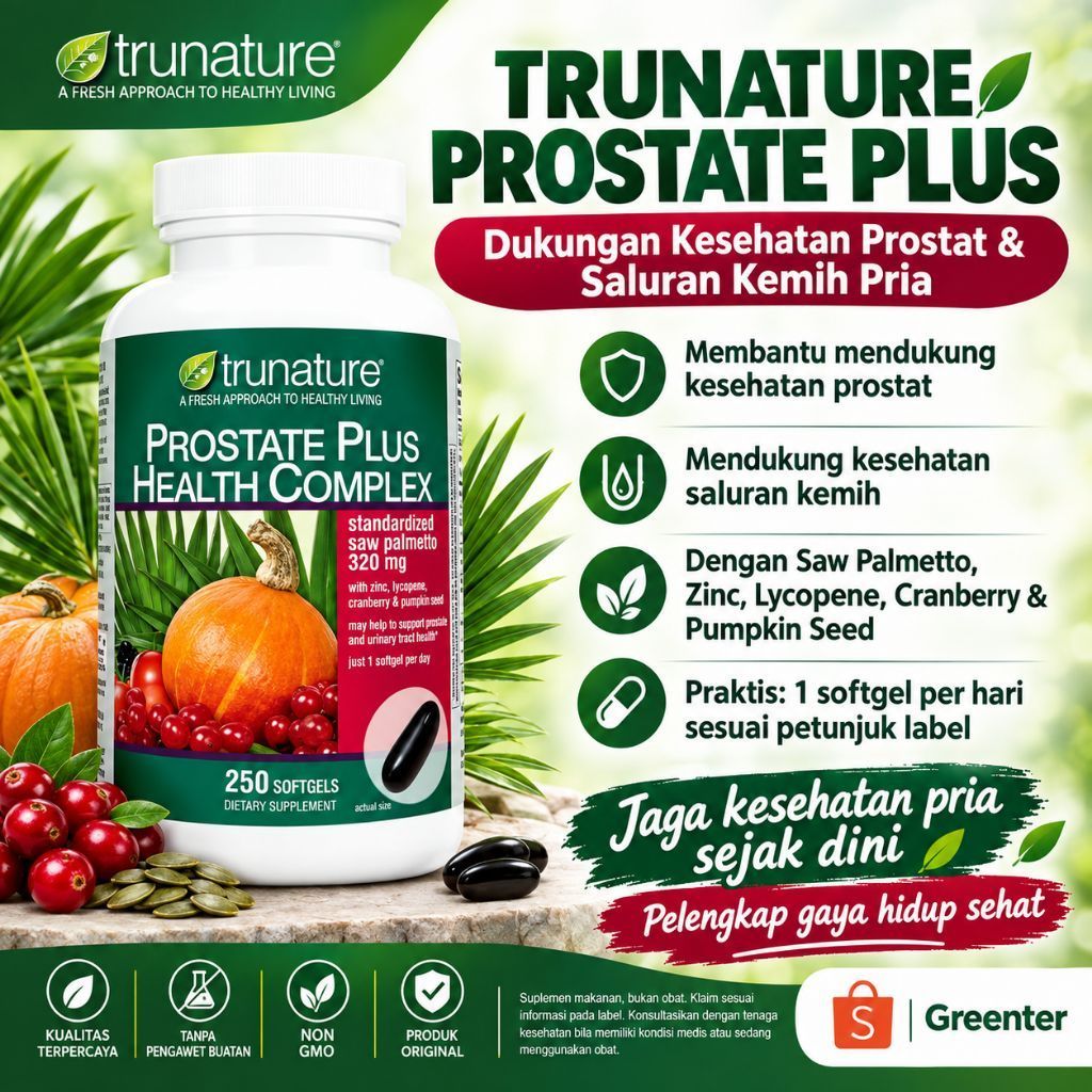 Obat Prostat Trunature Prostate Plus Complex Saw Palmetto Zinc ASLI USA