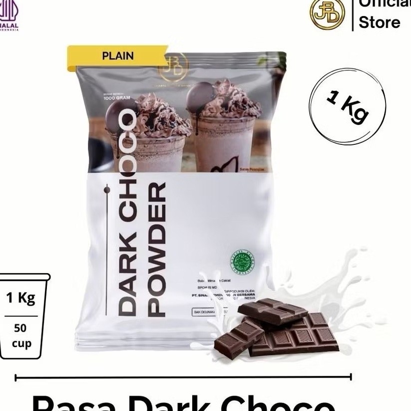 JBD DARK COKLAT BUBUK MINUMAN PUDING CAKE 1 kg dan 500gr REPACK