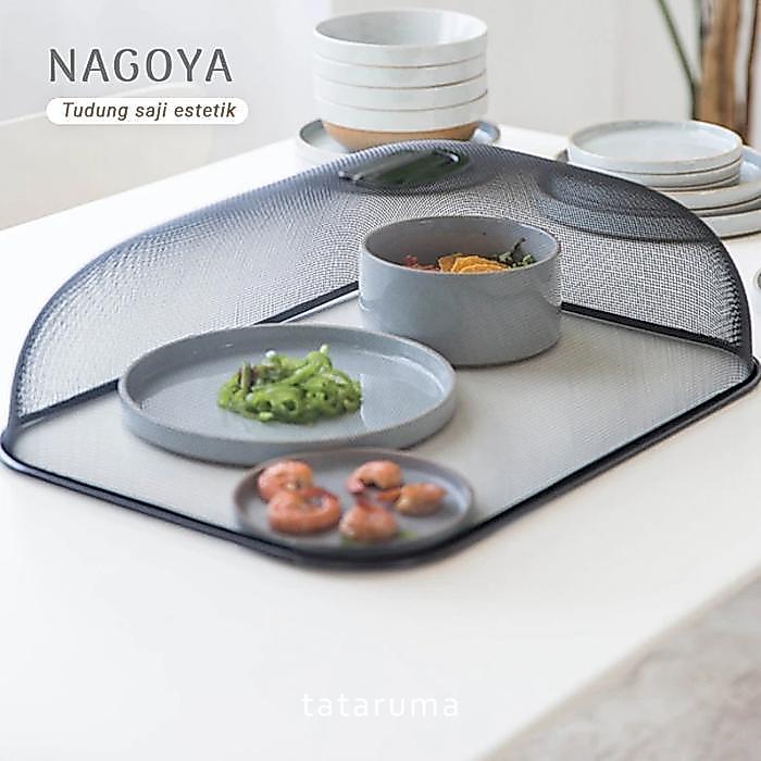 Nagoya L - Tudung Saji Stainless Kotak Bulat Putih Estetik
