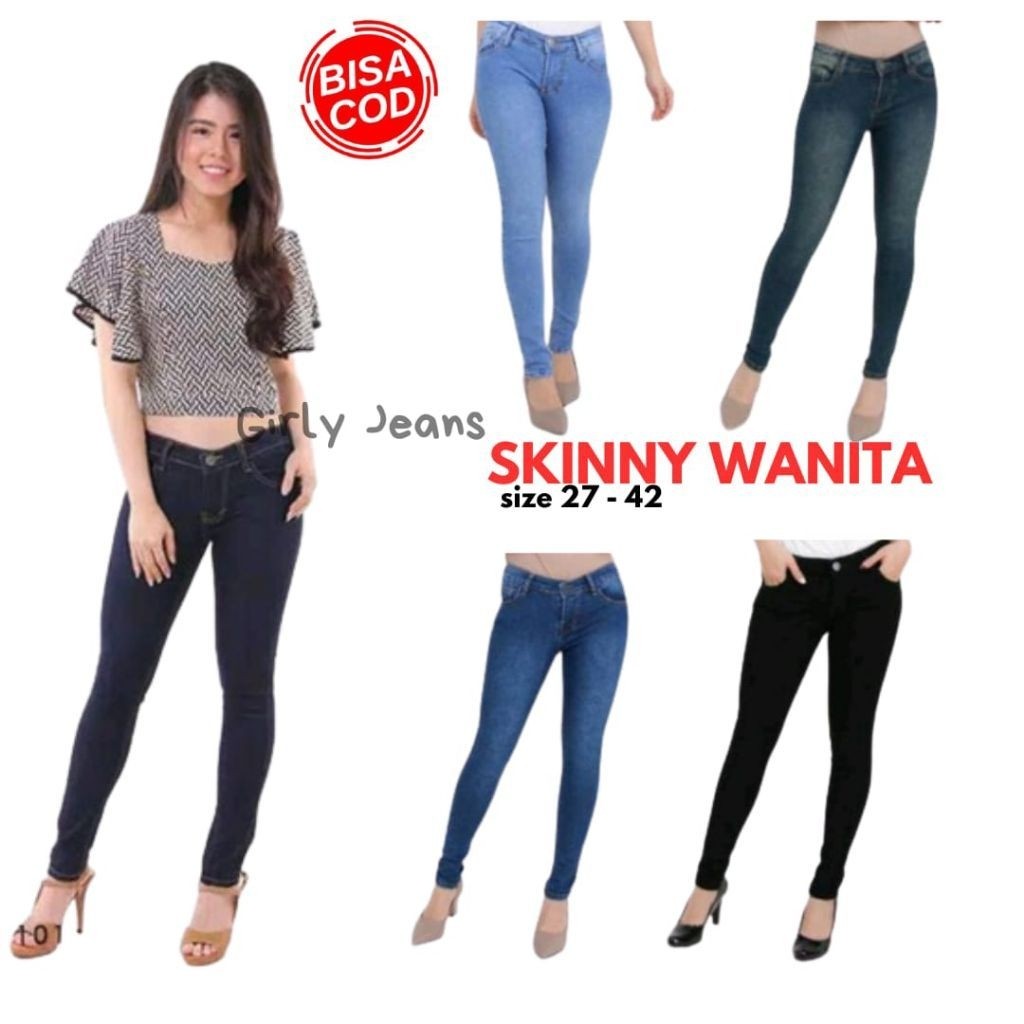 jsk Celana Panjang Skinny Jeans Wanita Denim Stretch Cewek JSK JEANS