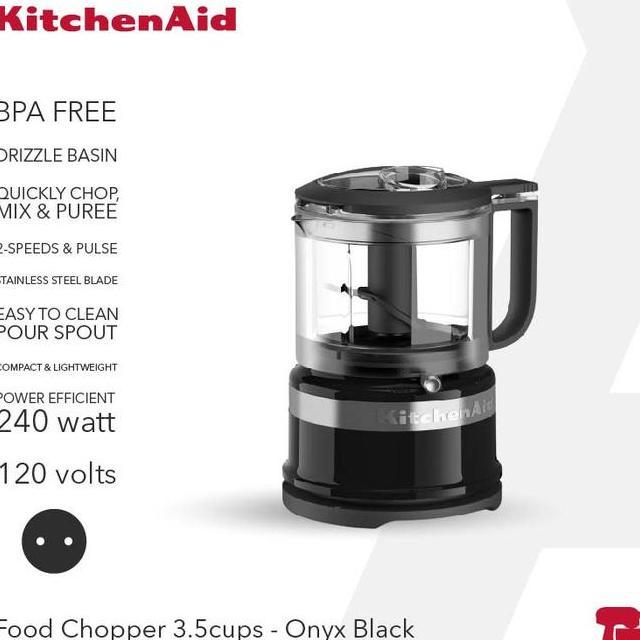 Kitchenaid 3.5 Cup Mini Food Processor 5Kfc3516Eob Onyx Bla