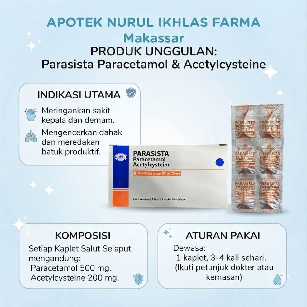 Parasista 6 Tablet Untuk Demam Dan Batuk
