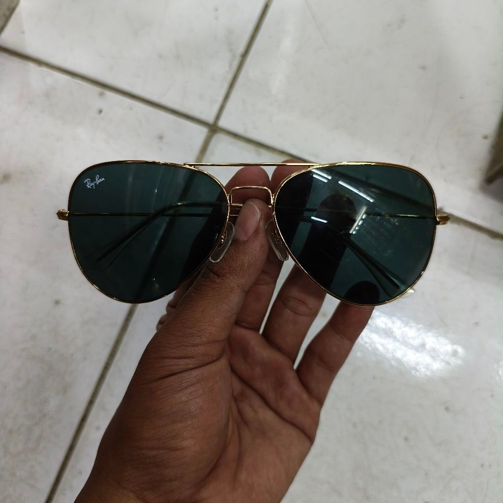 KACAMATA RAYBAN AVIATOR 3026 SIZE 62 GOLD LENSA HITAM
