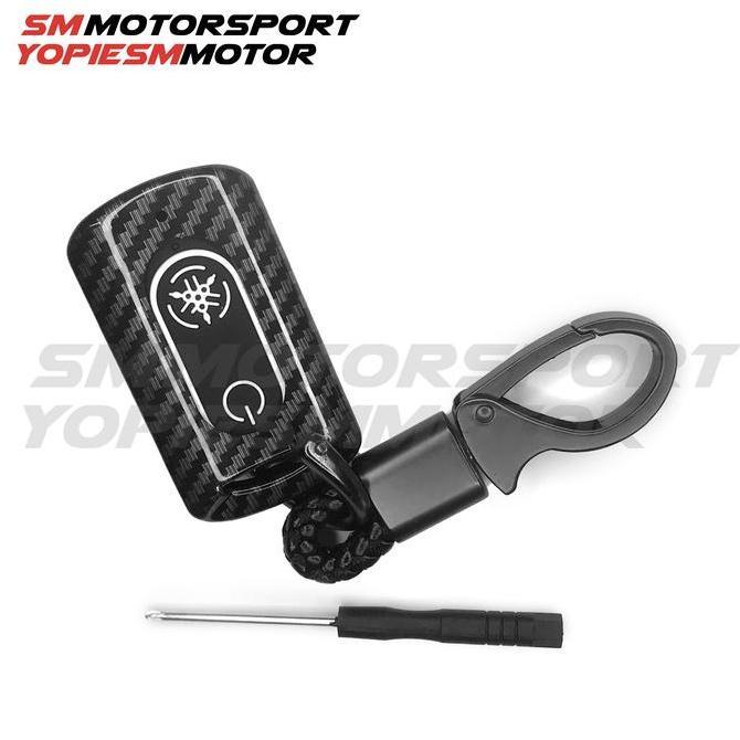 Casing Cover Sarung Remote Kunci Smart Key Motor Yamaha NMAX Premium Keyless Carbon Karbon