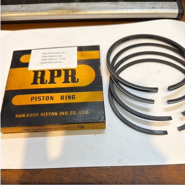 ring piston 102mm, tebal ring 2.5mm, tebal ring oli 4mm, lebar ring 4.5mm