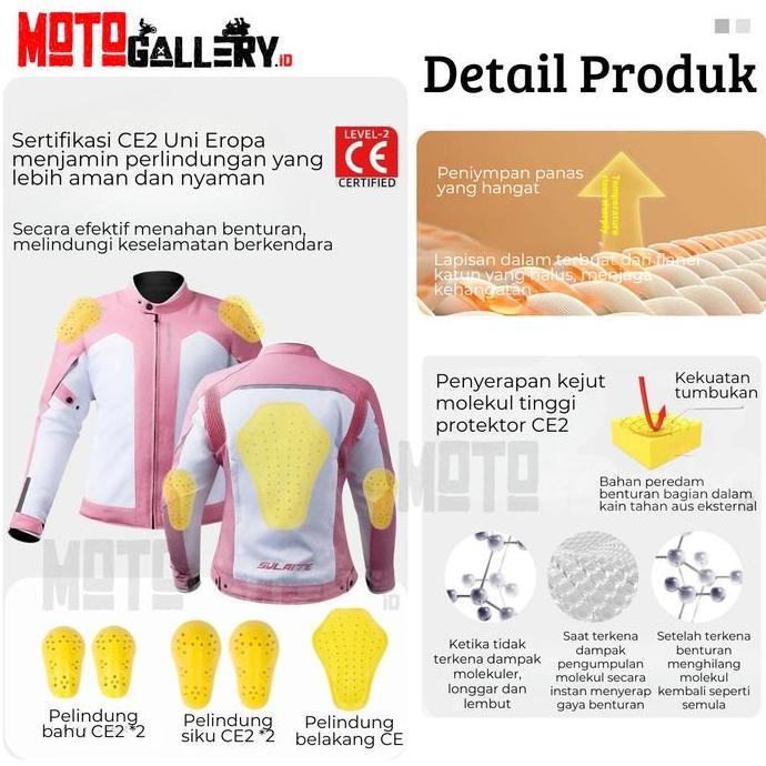 Jaket Motor Wanita Protector CE2 Female Motorcycle Jacket Sulaite C2