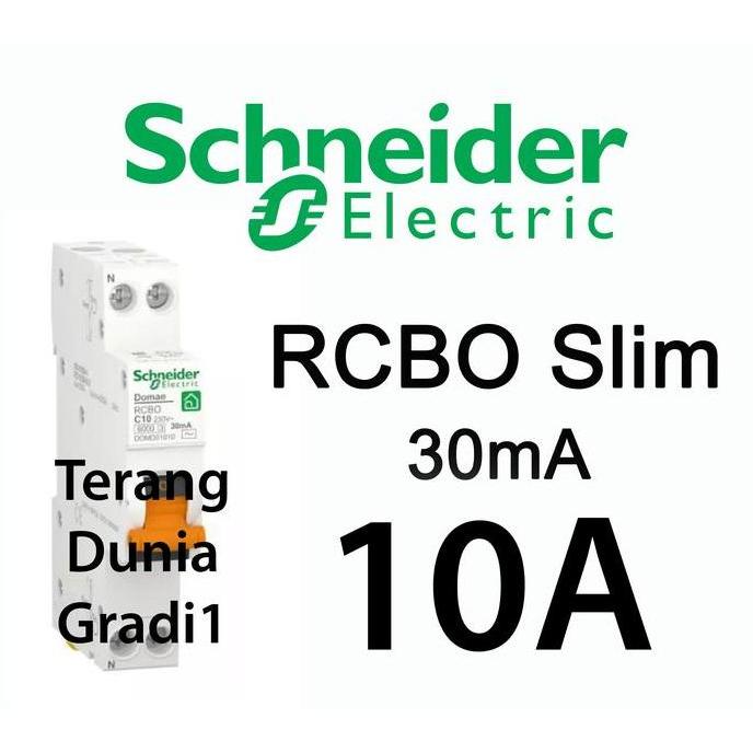 BEBAS ONGKIR - RCBO 10a RCBO Schneider 10a Schneider RCBO 10a DOMD01610 RCBO Slim 10A Schneider