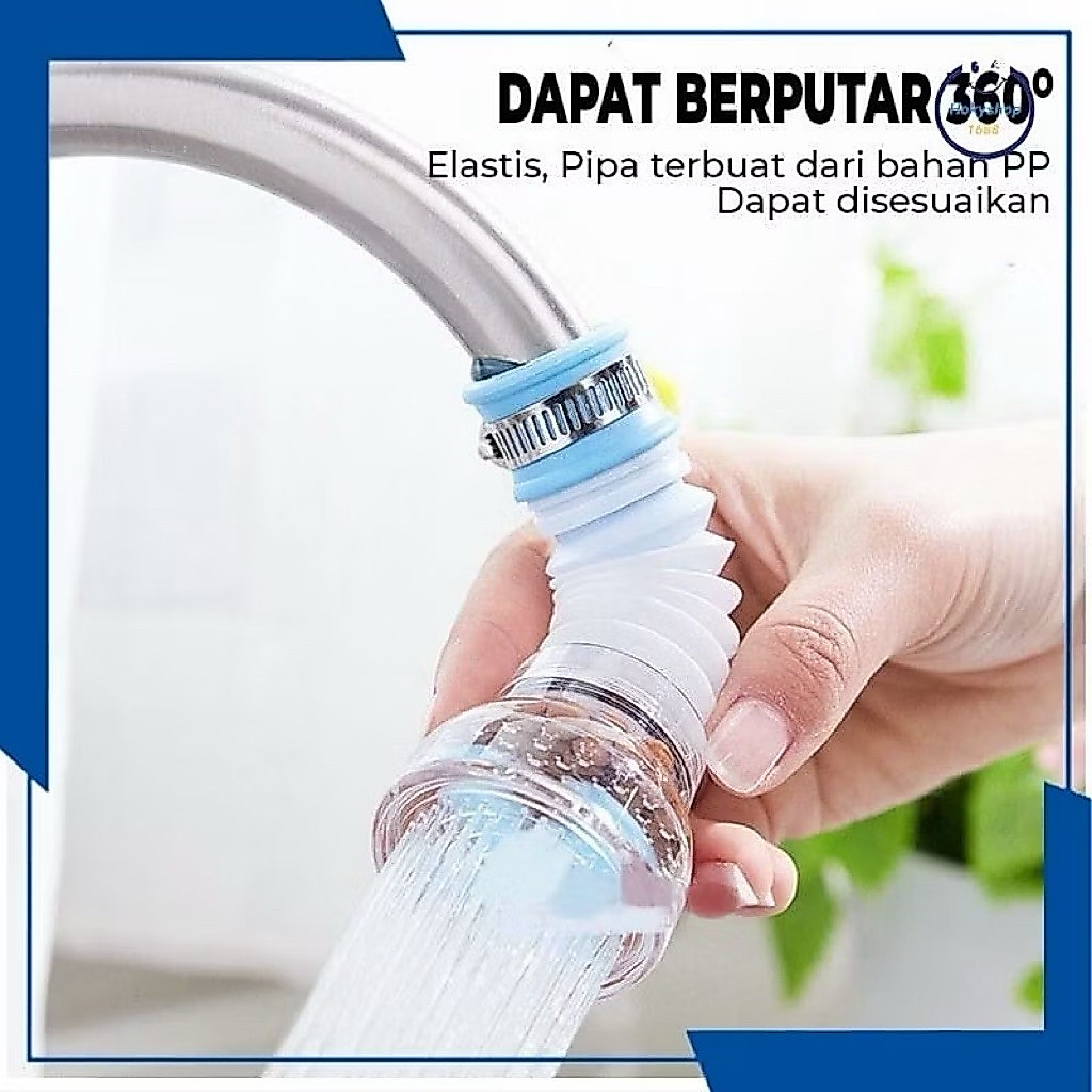 Aerator Kepala Kran Flexible 360 Derajat Putar Filter Air Sambungan kitiran Kran Saringan Anti Muncr