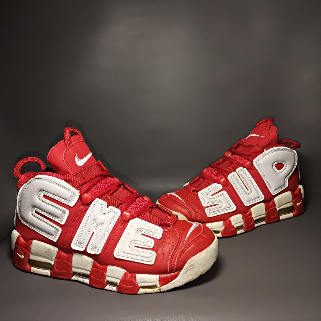 sepatu basket second supreme x uptempo size 42 insole 26,5 cm