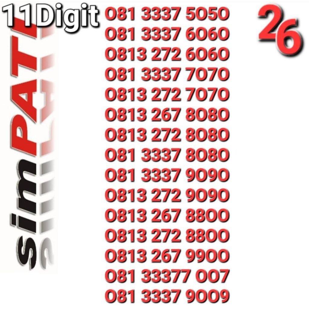 NOMOR 11DIGIT SIMPATI 234 - 8800 - 8080